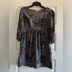 Boden Gray Dress with Animal Print